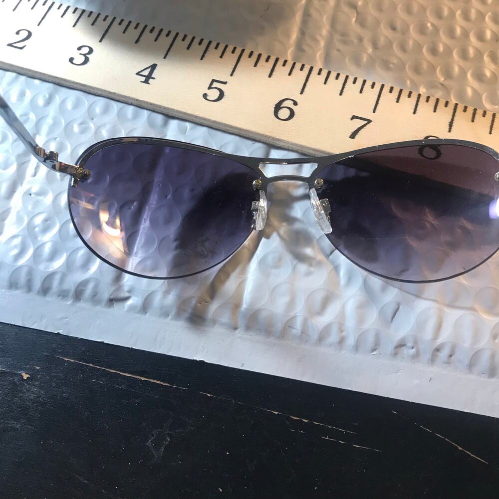 AVIATOR SUNGLASSES METAL RIMS PURPLE TINT - Picture 3 of 8